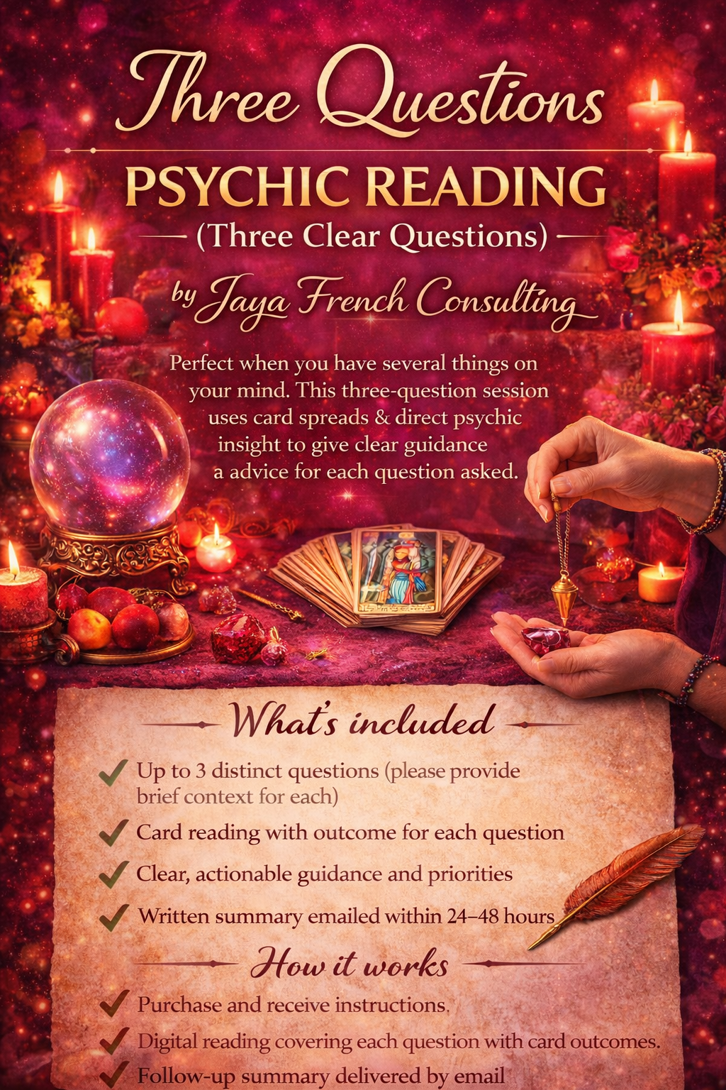 Three-Question Reading — Card & Psychic Guidance